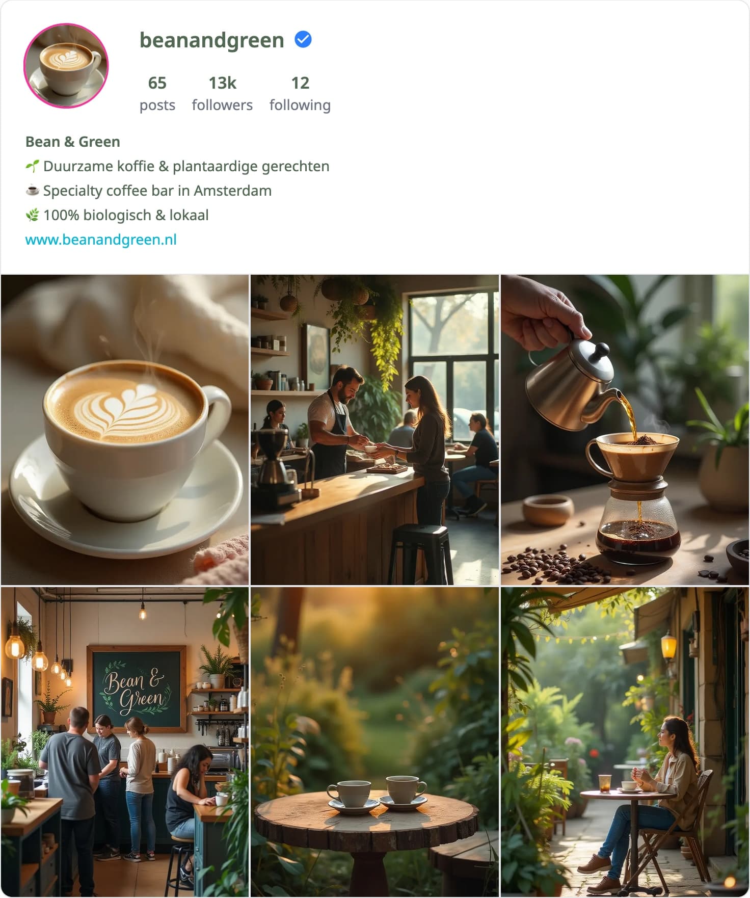 Instagram feed met AI generated visuals van AI Visual Branding