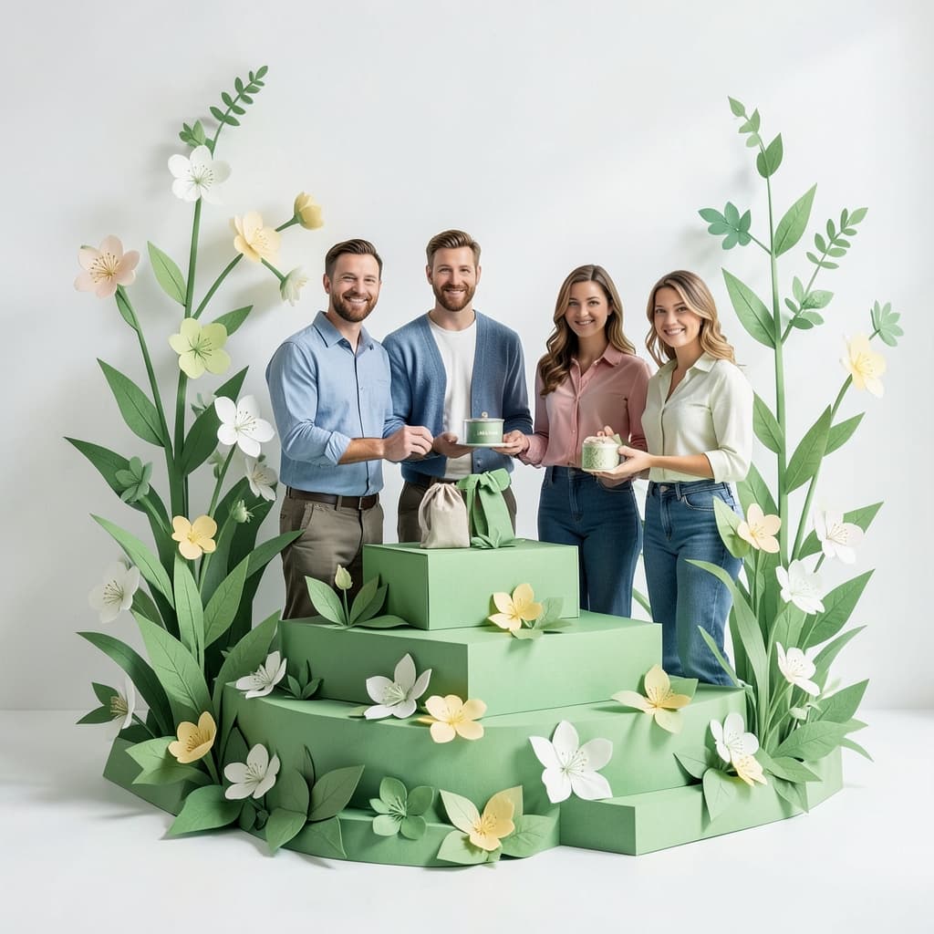 Gemaakt met de lente stijl Papieren Bloei 2026, een premium voorjaarscompositie met gelaagde papieren vormen